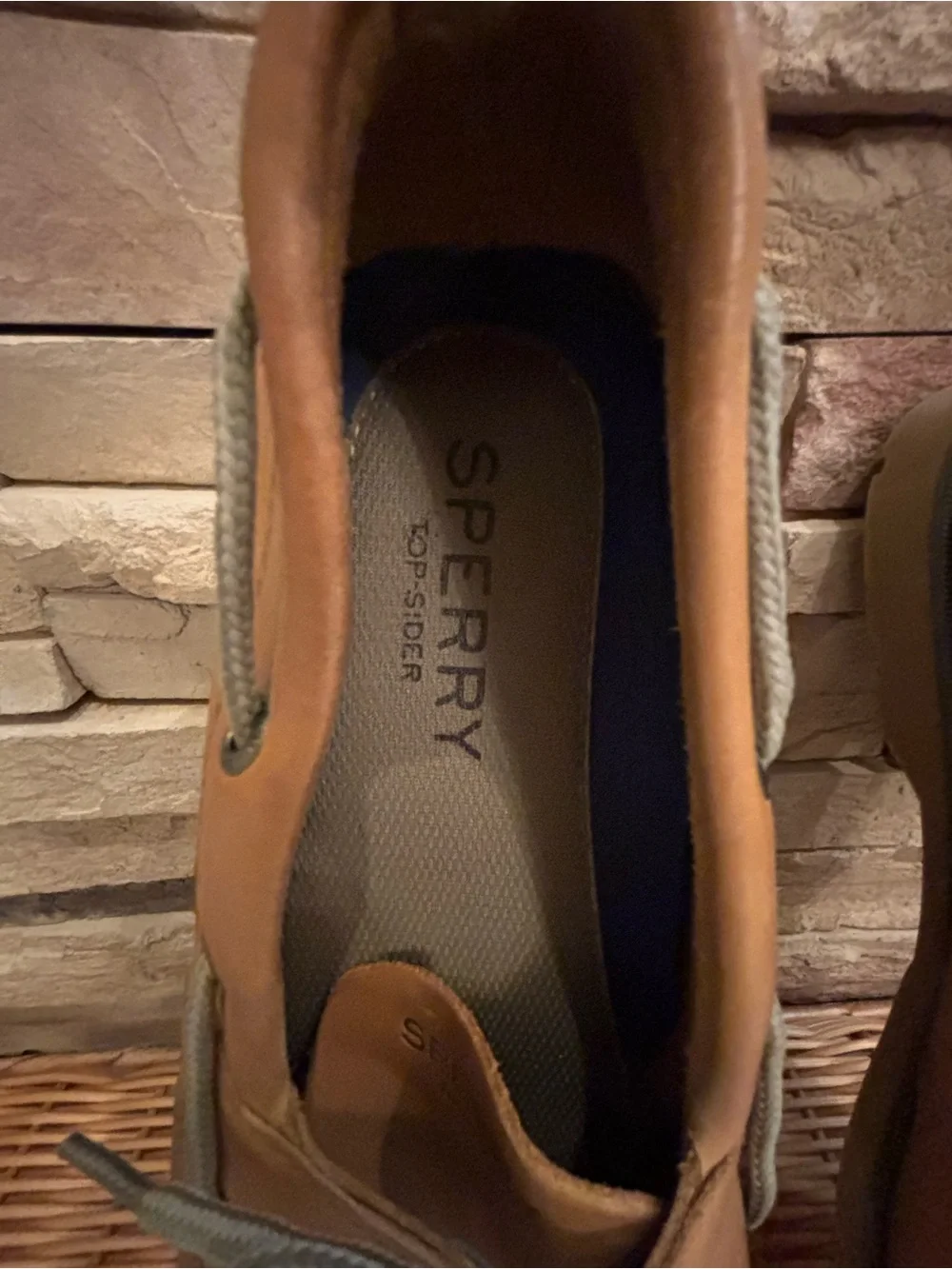 Sperry Men’s Tan Leather Moc Toe Boat Shoes
